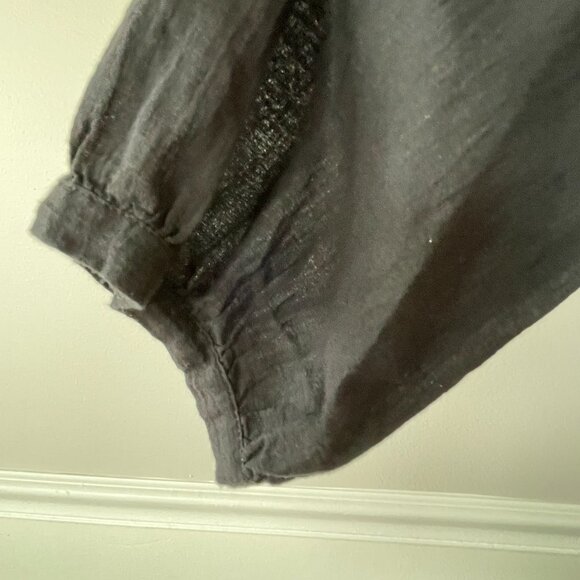 Black Boho Peasant Dress with crochet detailing - Picture 7 of 14